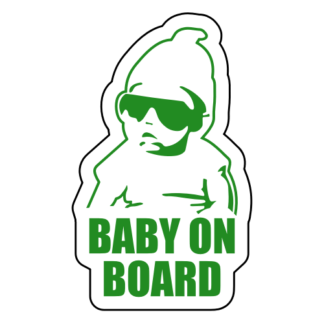 Badass Baby On Board Sticker (Green)